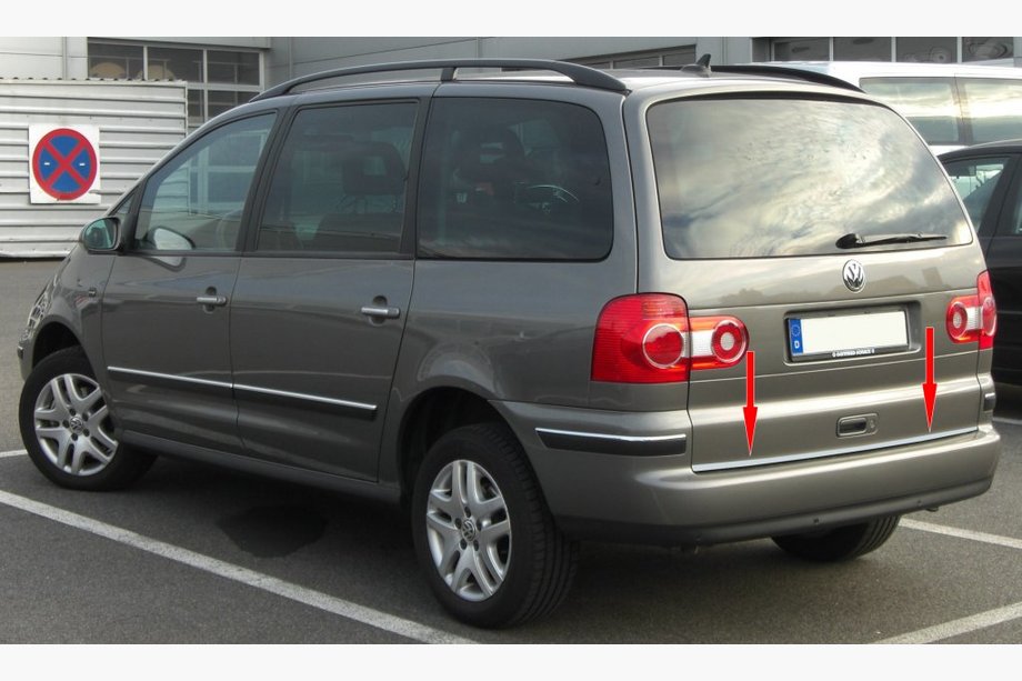 Volkswagen Sharan 1995–2010 Kromlist till baklucka (rostfritt stål) Image
