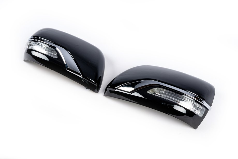 Toyota Land Cruiser Prado 150 2009–2023 Sidospegelkåpor (med blinkers, 2016-stil) Svart färg Image