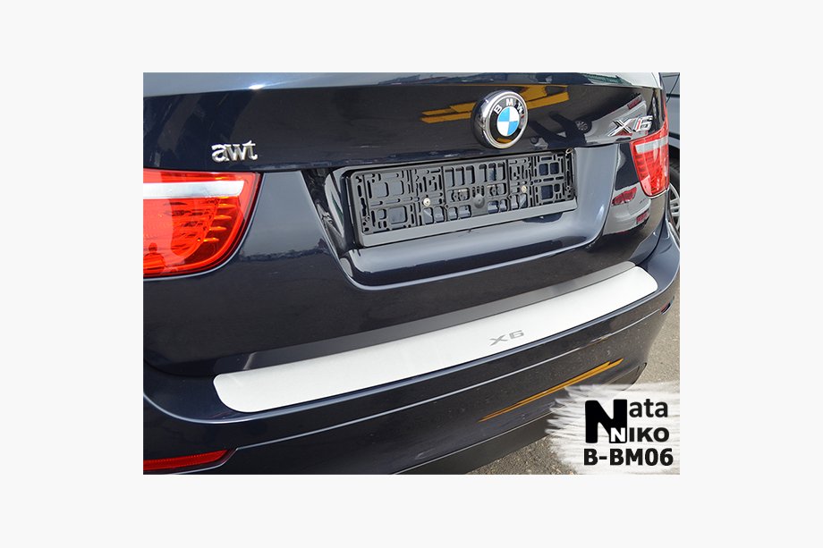 BMW X6 E71 2008–2014 Natanika lastskydd för bakre stötfångare (rostfritt stål) Image