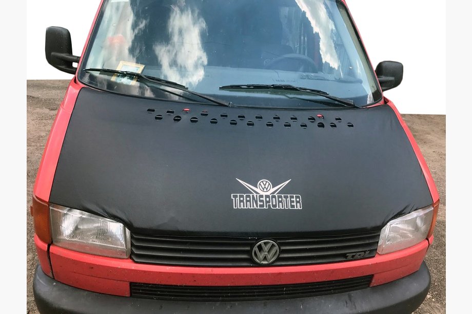 Volkswagen T4 Transporter 1990–2003 UTFÖRSÄLJNING! Motorhuvsskydd för rak motorhuv (konstläder) Image