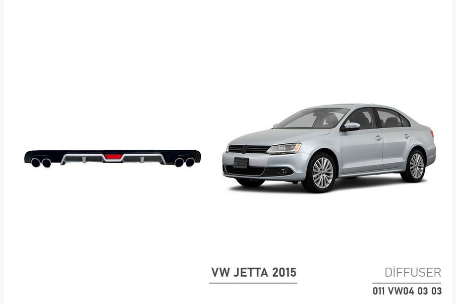 Volkswagen Jetta 2011–2018 Täckkåpa till bakre diffusor (2014+, ABS, Svart) Image
