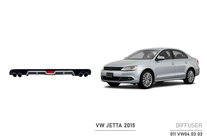 Volkswagen Jetta 2011–2018 Täckkåpa till bakre diffusor (2014+, ABS, Svart) foto 1