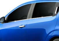 Chevrolet Aveo T300 2011–2020 Nedre fönsterlister (rostfritt stål) Halvkombi, OmsaLine – italienskt rostfritt stål foto 3