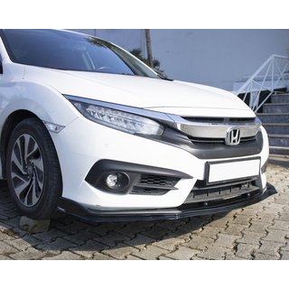 Frontläpp till främre stötfångare V1 (svart) Honda Civic Sedan X 2016–2021 foto 1