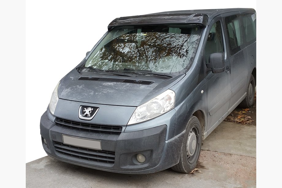 Fiat Scudo 2007–2015 Vindrutespoiler (svart blank, 5 mm) Image