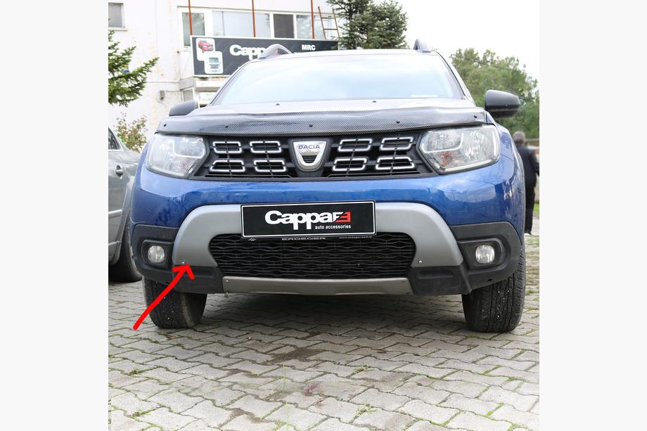 Dacia Duster 2018–2024 Övre frontstötfångarläpp (ABS, grå) Image