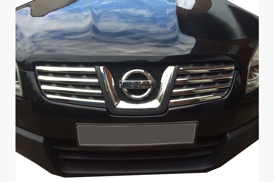 Nissan Qashqai 2007–2010 Rostfria kylargrillslister (8 st) OmsaLine – italienskt rostfritt stål Image