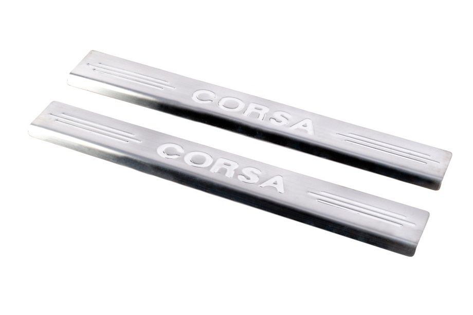 Opel Corsa C 2000–2006 Tröskelskydd Carmos V2 (2 st, rostfritt stål) Image