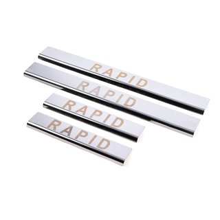 Instegslister Carmos V1 (4 st, rostfritt stål) Skoda Rapid 2012–2019 foto 1