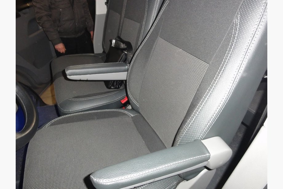 Volkswagen T5 2010–2015 Sätesöverdrag (konstläder↗tyg, Premium) Fram (2+1) Foto 4