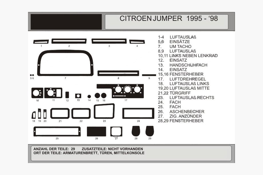 Fiat Ducato 1995–2006 Instrumentpanelöverdrag (modell 1995-1998) Image