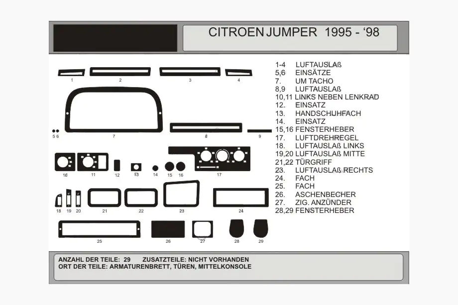 Citroen Jumper 1995–2006 Instrumentpanelöverdrag (modell 1995-1998) Image
