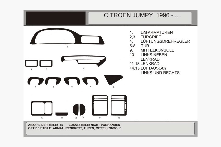 Citroen Jumpy 1996–2007 Instrumentpanelslister (Hartman) Image