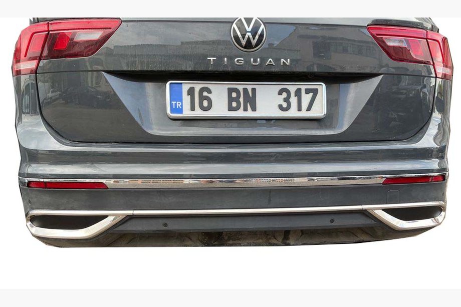 Volkswagen Tiguan 2016–2023 Dekorlister med imitation av avgasändrör 2020+ (3 st, rostfritt stål) OmsaLine – italienskt rostfritt stål Foto 2