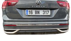 Volkswagen Tiguan 2016–2023 Dekorlister med imitation av avgasändrör 2020+ (3 st, rostfritt stål) foto 2