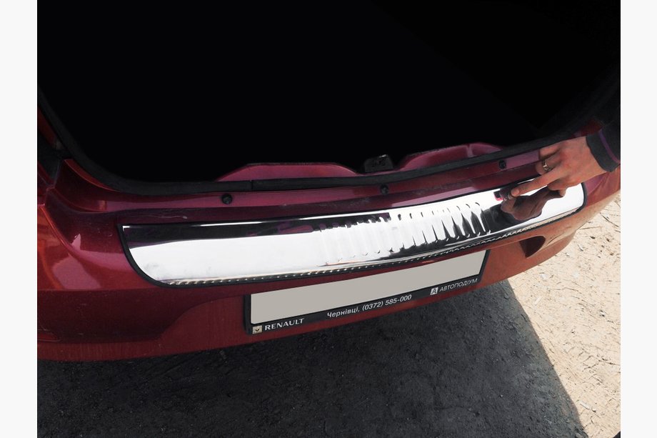 Renault Logan I 2008–2013 Lastskydd bakre stötfångare Carmos (rostfritt stål) Image