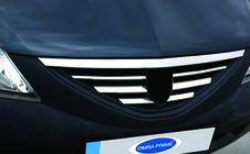 Dacia Logan MCV 2004–2014 Rostfria grillister för främre grill foto 1