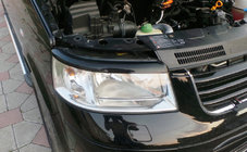 Volkswagen T5 Multivan 2003–2010 Strålkastarögonlock (2 st, plast, svarta) Mattsvart foto 3