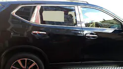 Nissan X-trail T32/Rogue 2014–2021 Kromade stolptäckningar (rostfritt stål) foto 2