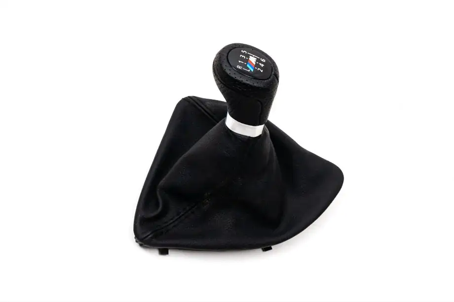 BMW 1-serie E81/E82/E87/E88 2004–2011 Växelspaksdamask + växelknopp OEM V1 (konstläder) Image