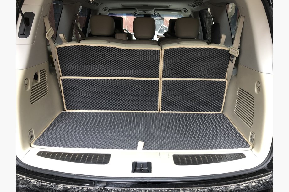Nissan Patrol Y62 2010–2024 Bagagerumsmatta, 5 delar (EVA, svart) Image