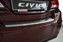 Honda Civic Sedan IX 2011–2016 Bakre stötfångarskydd med bockning Nataniko (2014-2017, rostfritt stål) foto 1