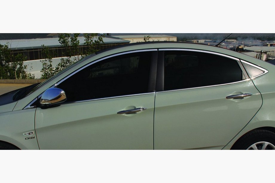Hyundai Accent 2011–2017 Komplett set fönsterlister (14 st, rostfritt) Image