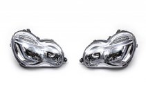 Mercedes C-klass W203 2000–2007 Framlyktor med LED-positionsljus (2 st) Mörka foto 1