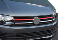 Volkswagen T6 2015–2024 Övre grillister 2015-2019 (2 st, röda) foto 1