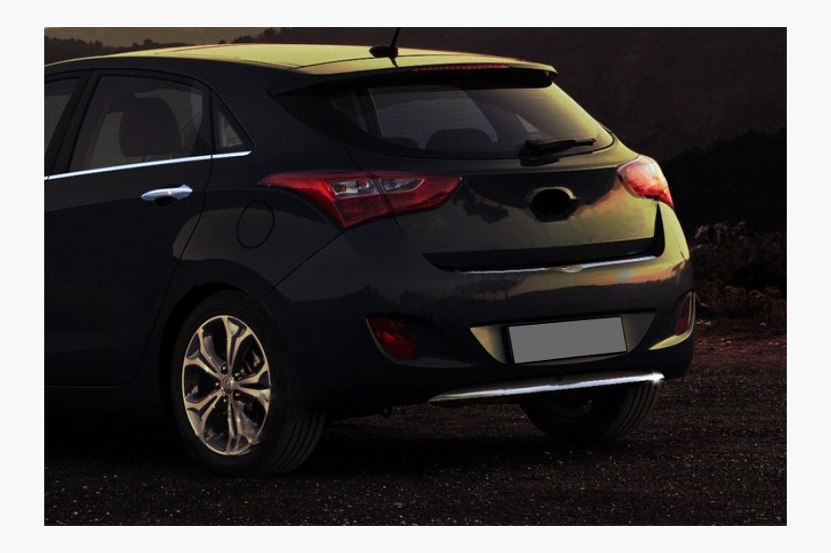 Hyundai I-30 2012–2017 Nedre list till bakre stötfångare (HB, rostfritt stål) Image