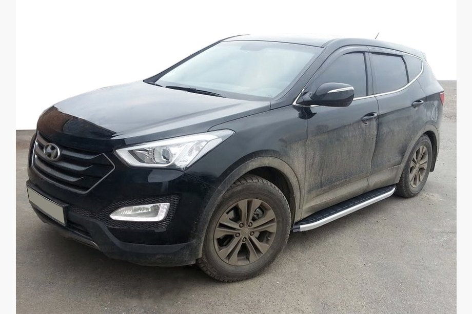 Hyundai Santa Fe 3 2012–2018 Sidosteg Fullmond (2 st, aluminium) Image