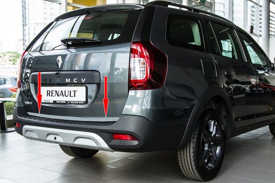 Renault Logan MCV 2013–2022 Kantlist för bagagelucka (rostfritt stål) Carmos - turkiskt stål Image