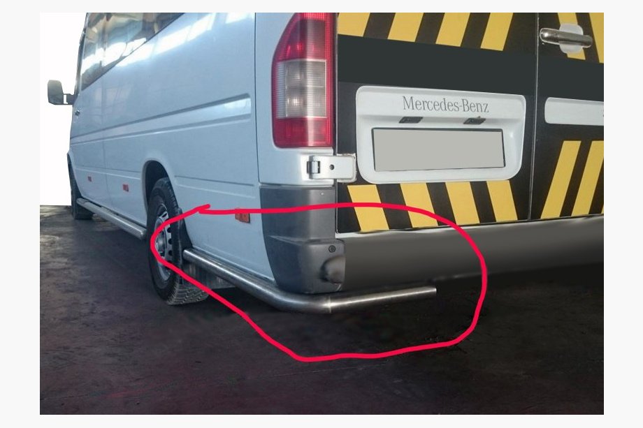 Mercedes Sprinter W901/902/903/904/905 1995–2006 AK-SO bakre hörnändstycken (rostfritt) Image