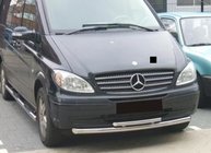 Mercedes Viano 2004–2014 Främre frontbåge ST014 (rostfritt) 60/42 mm foto 6