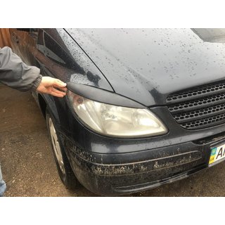 Raka strålkastarögonlock (matt svart) Mercedes Viano 2004–2014 foto 3