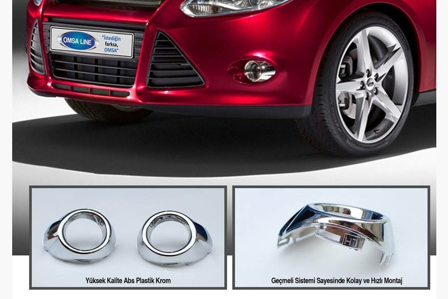 Ford Focus III 2011–2017 Kromade dimljusramar (2 st, plast) Image