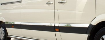 Mercedes Sprinter W906 2006–2018 Dörrlister (rostfritt stål) ExtraLong. Carmos - turkiskt stål foto 2