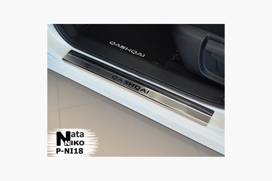 Nissan Qashqai 2007–2010 Instegslister Nataniko (4 st, rostfritt stål) Premium - 3M tejp, 0,8 mm Foto 2