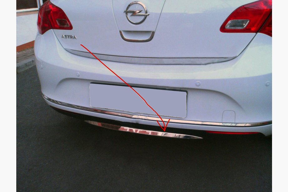 Opel Astra J 2009–2015 Stötfångarkant bak (rostfritt stål) Image