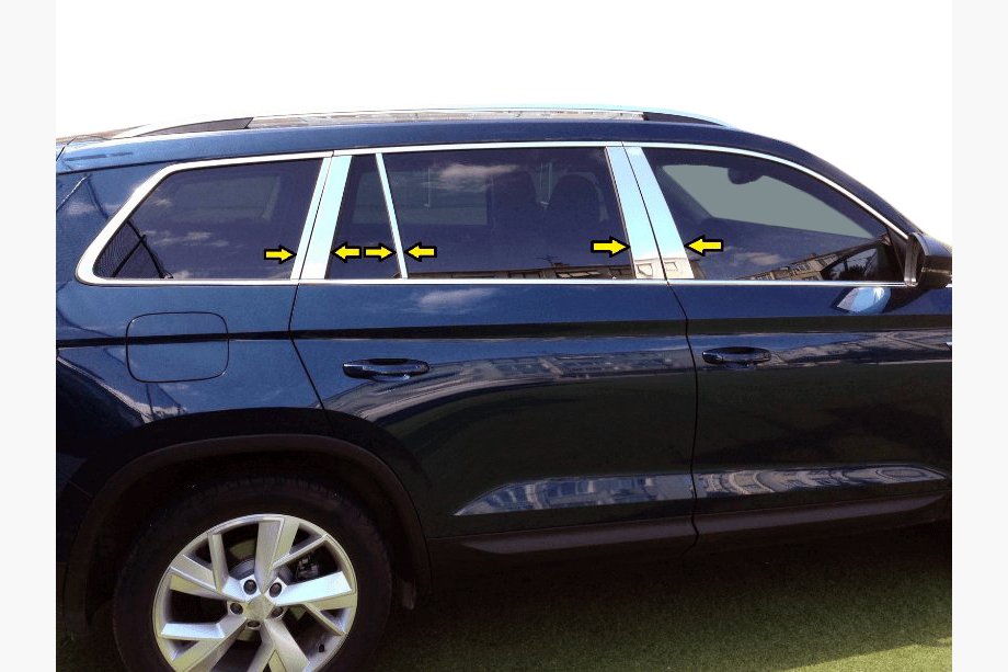 Skoda Kodiaq 2016–2023 Dörrstolpslist (rostfritt stål) Image