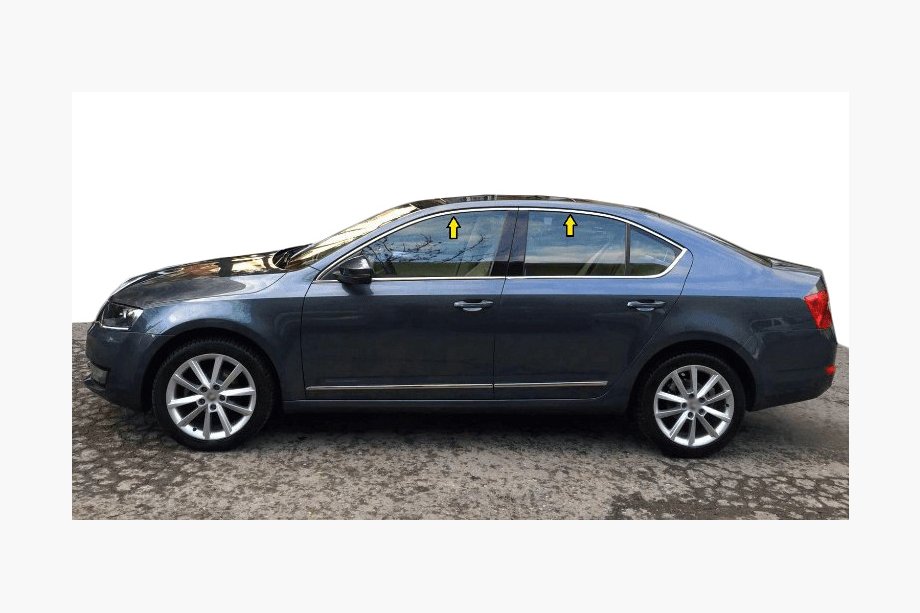 Skoda Octavia III A7 2013–2019 Övre fönsterlister (4 st, rostfritt stål) Image