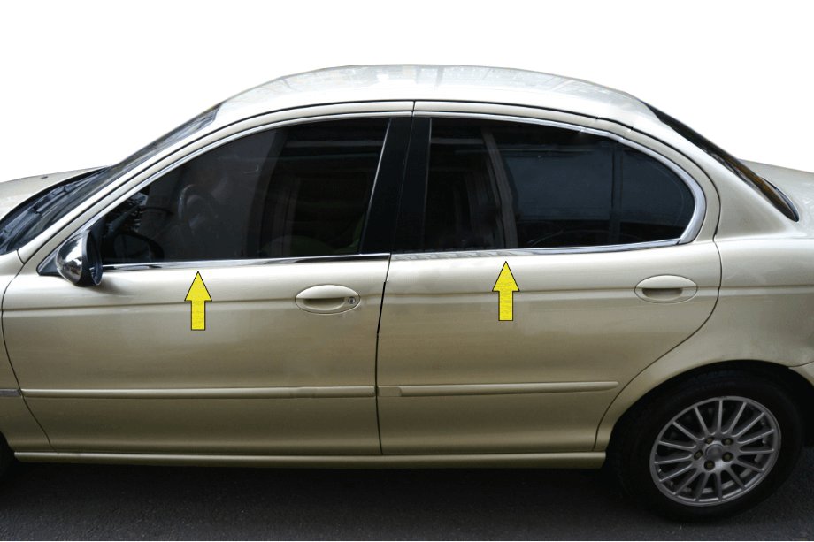 Jaguar X-Type 2001–2009 Nedre fönsterlist (rostfritt stål) Image