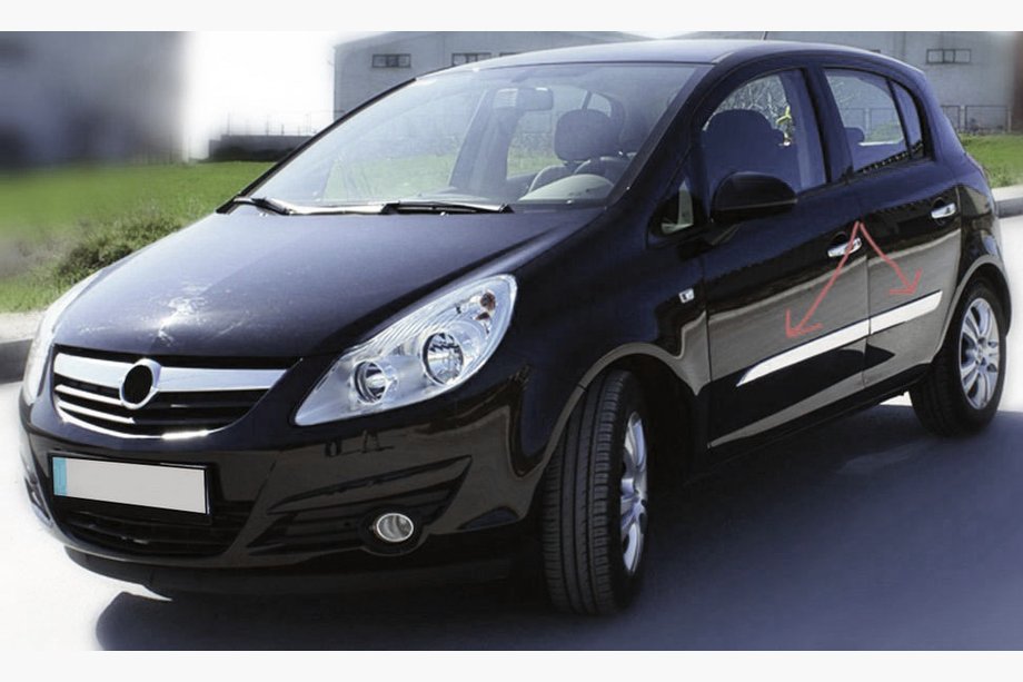 Opel Corsa D 2007–2014 Dörrlister (4 st, rostfritt stål) Image