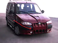 Citroen Berlingo 1996–2008 Frontstötfångarlist "Huggtänder" (för lackering) foto 2
