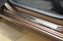 Peugeot 301 2012– Instegslister Nataniko (4 st, rostfritt stål) Premium - 3M tejp, 0,8 mm foto 1