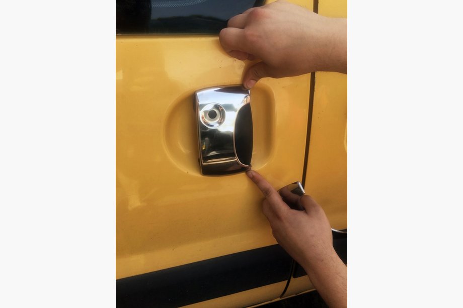 Renault Kangoo 1998–2008 Dörrhandtagskåpor i rostfritt stål Foto 2