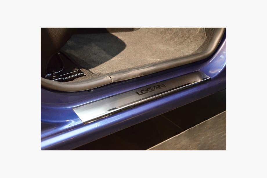 Renault Logan MCV 2013–2022 Instegslister Nataniko (4 st, rostfritt stål) Standard – Lohmann monteringstejp, 0,5 mm Image