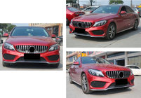 Mercedes C-class W205 2014–2021 Framgrill Panamericana GT (för Avantgarde/AMG-Line/C43 AMG) 2018+, med kamera foto 9
