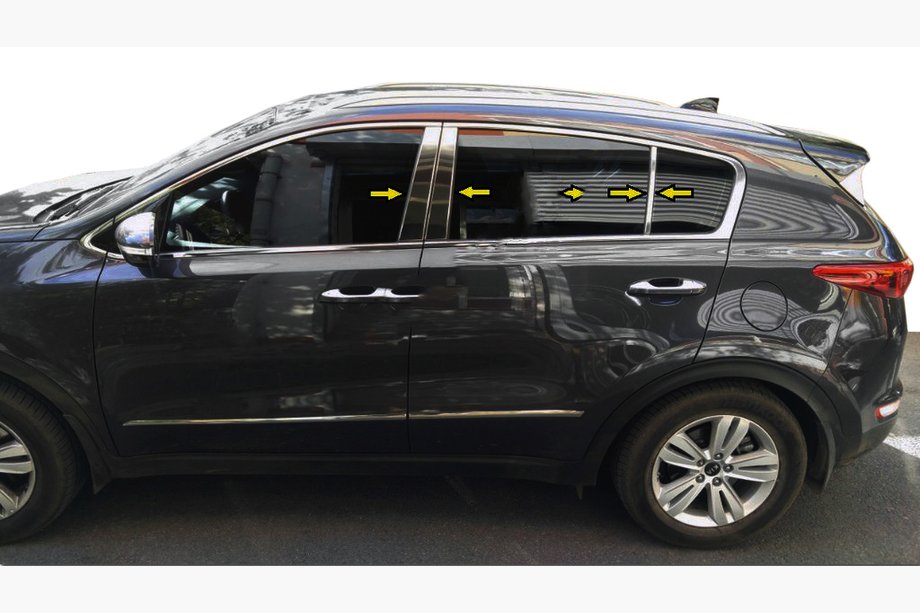 Kia Sportage 2015–2021 Dörrstolpslist (rostfritt stål) Image