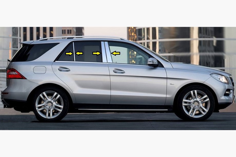 Mercedes GLE/ML class W166 2011–2018 Stolplister för dörrar (6 st, rostfritt stål) Foto 1